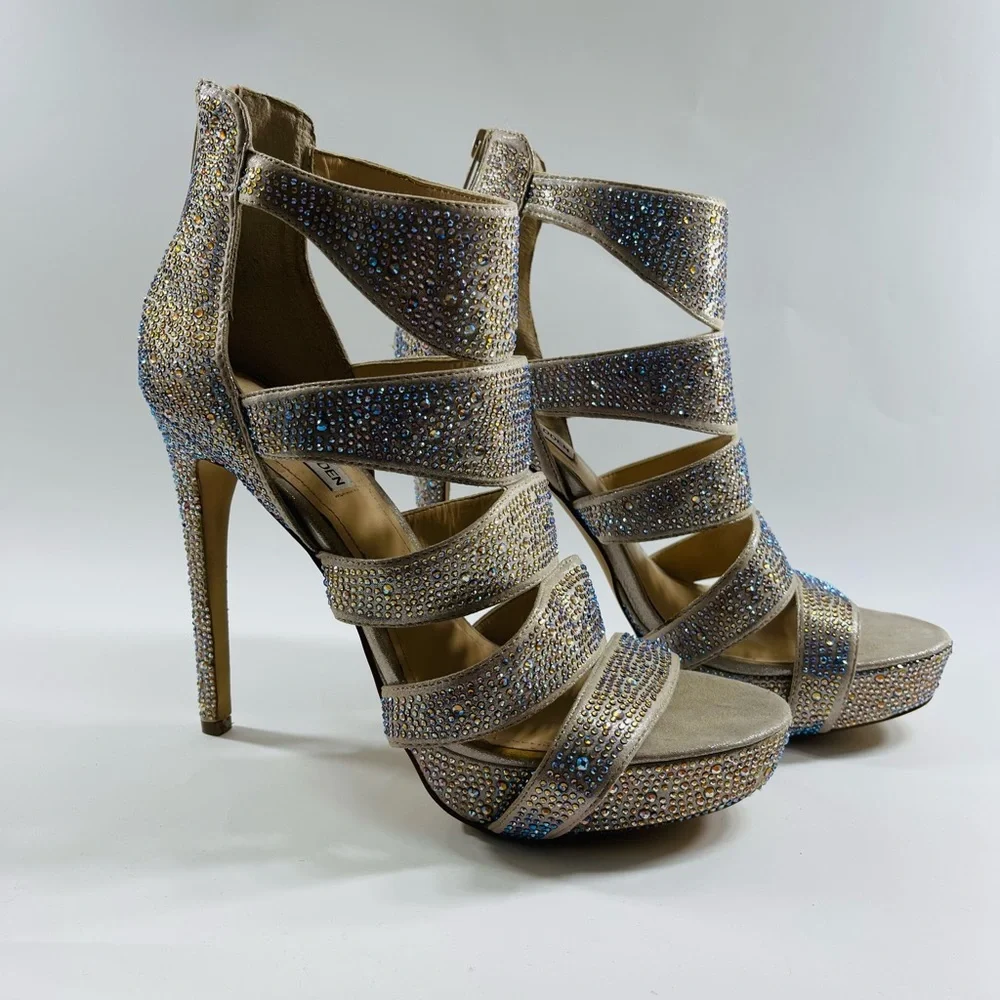 STEVEN MADDEN RHINESTONES HEELS 11M
